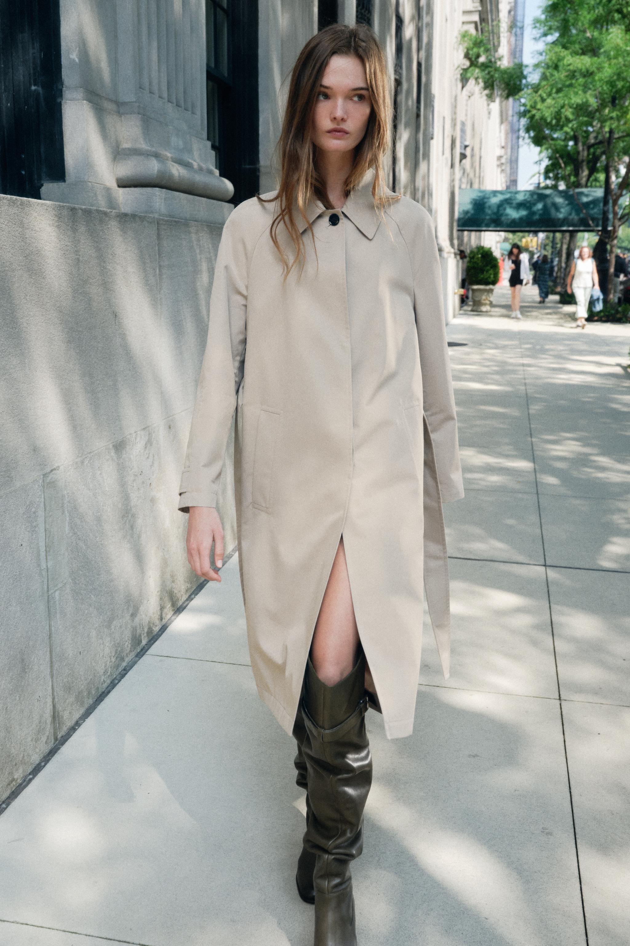 Beige trench coat zara best sale