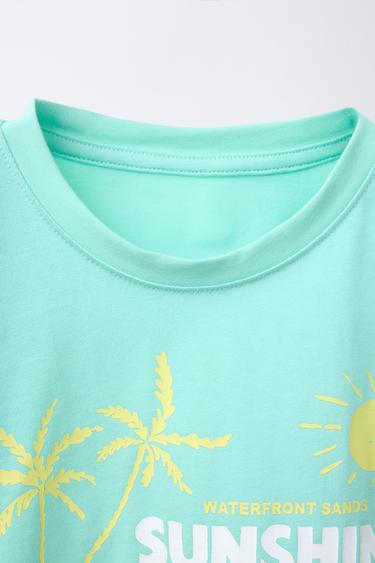 T-SHIRT IMPRIMÉ - Vert de Zara - Image 2