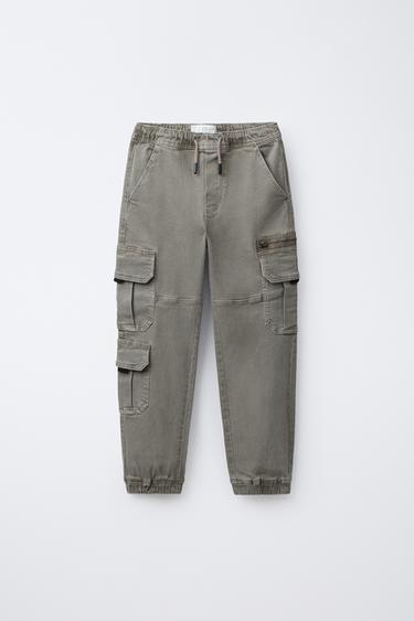 STRETCH JOGGING TROUSERS WITH POCKETS - Brown / Taupe by Zara