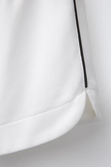 BERMUDA SHORTS WITH PIPING DETAIL - Oyster-white by Zara - Image 3