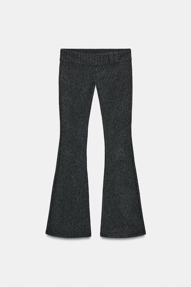 Zara PINSTRIPE FLARE PANTS - striped
