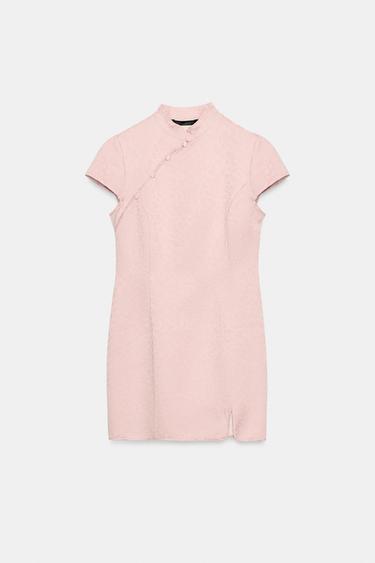 ROBE COURTE EN JACQUARD - Rose de Zara