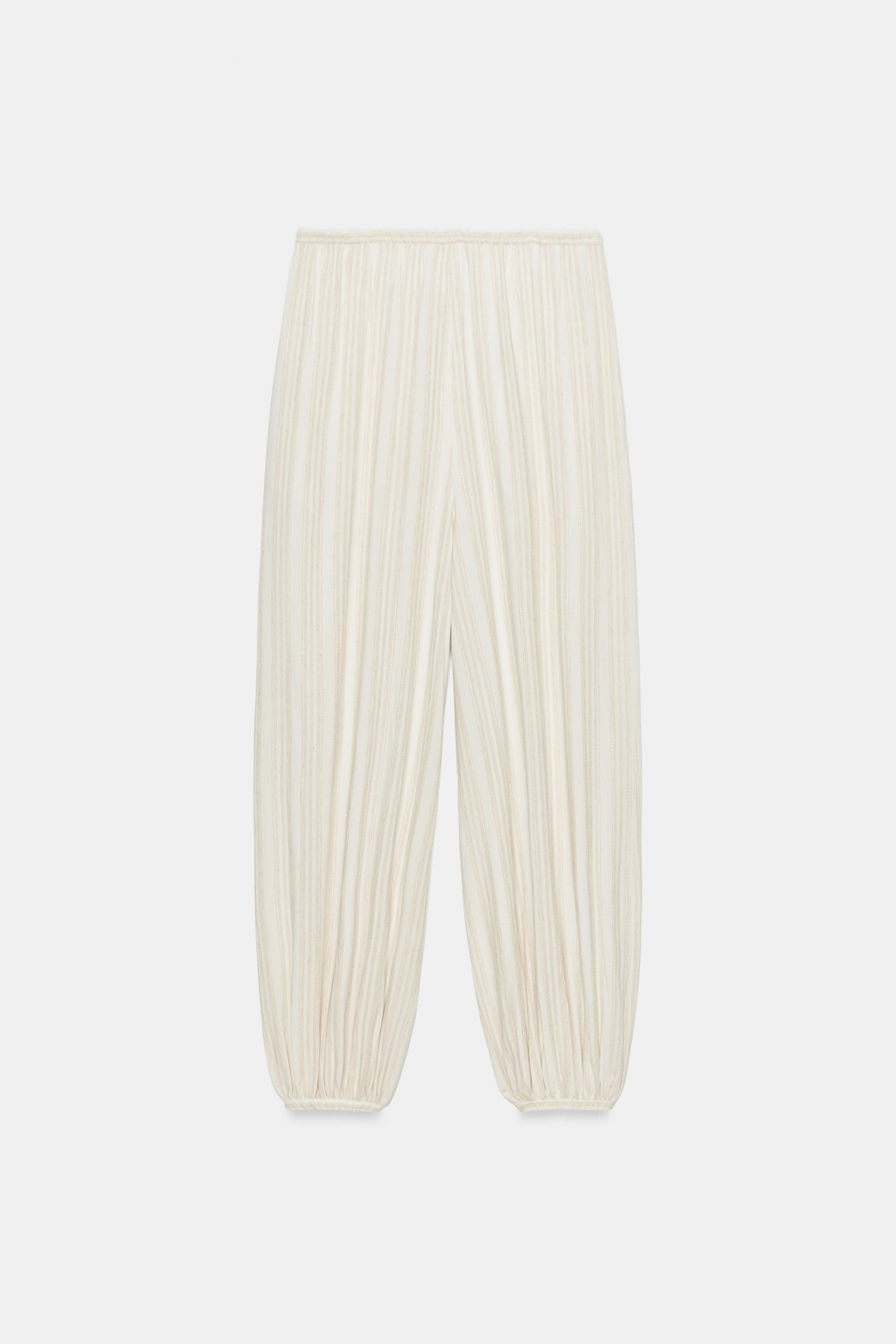 Женские брюки Zara STRIPED BALLOON PANTS ZW COLLECTION — фото 6