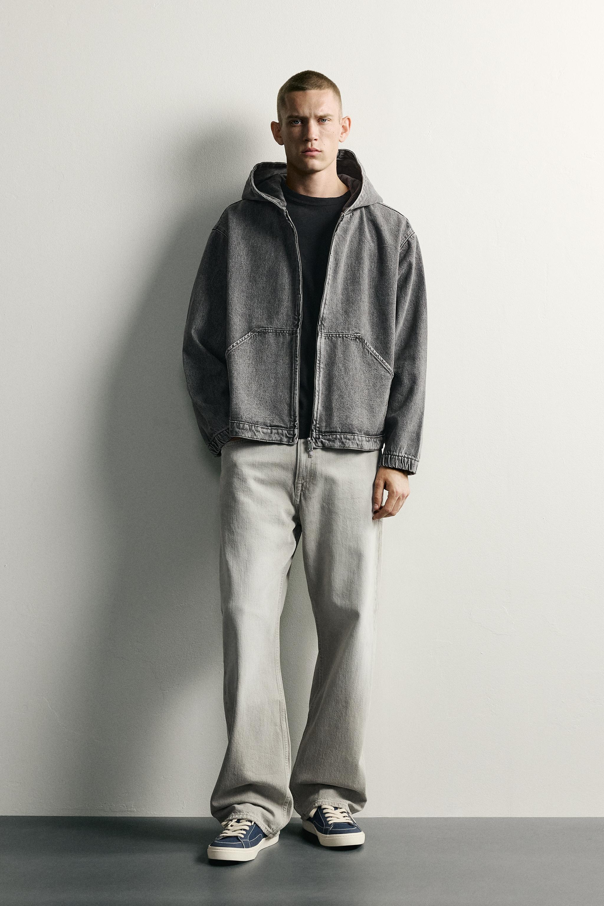 RELAXED-FIT DENIM HOODIE JACKET