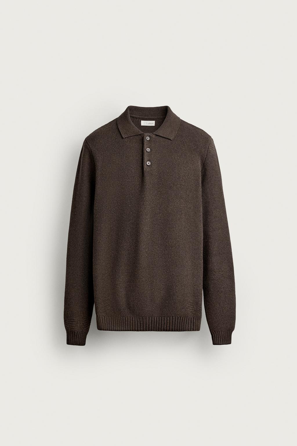 STRUCTURED COTTON KNIT POLO SHIRT