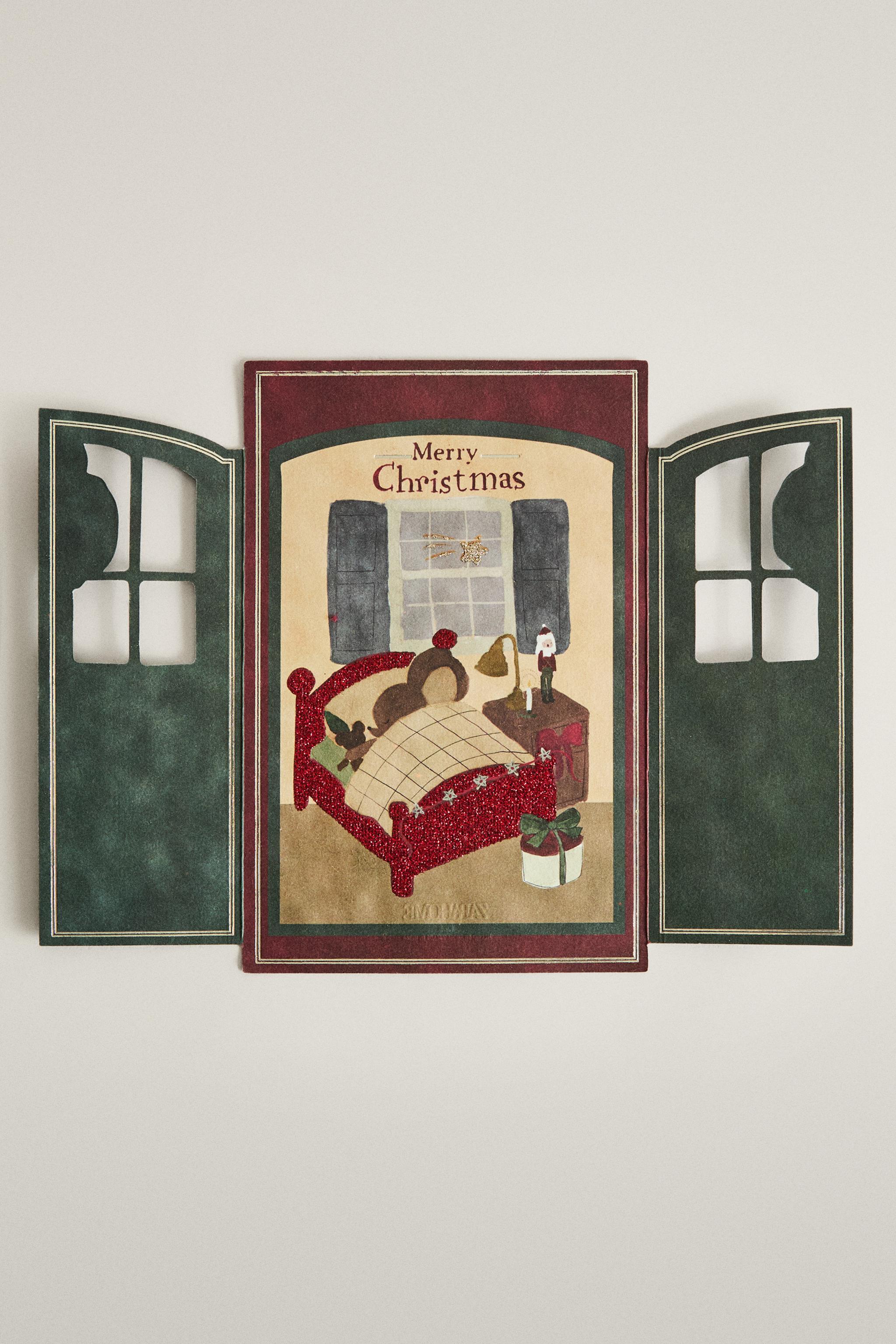 KIDS' MOUSE CHRISTMAS POSTCARD AND CLUTCH SET