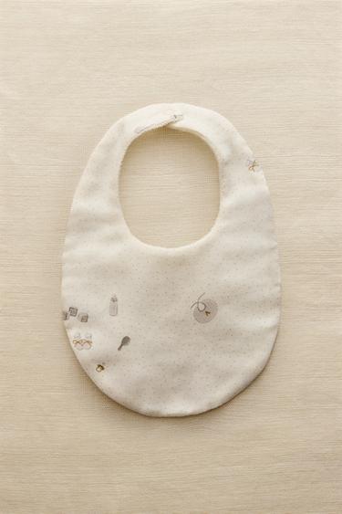 MUSLIN BABY BIB - Ecru by Zara