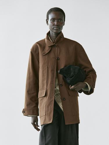 Zara Cotton blend jacket with pockets - Mink marl