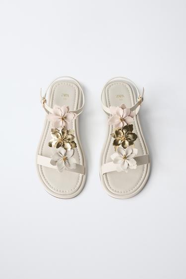 SANDALES FLEURS - Blanc de Zara - Image 3