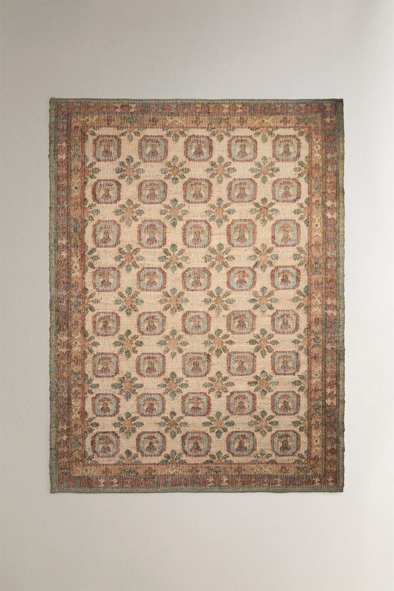Zara TEPIH OD JUTE VINTAGE IZGLEDA – Ružičasta – Slika 0