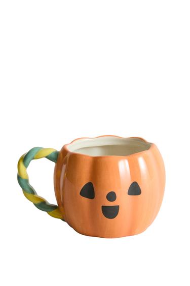 KIDS' HALLOWEEN PUMPKIN STONEWARE MUG - Multicoloured by Zara