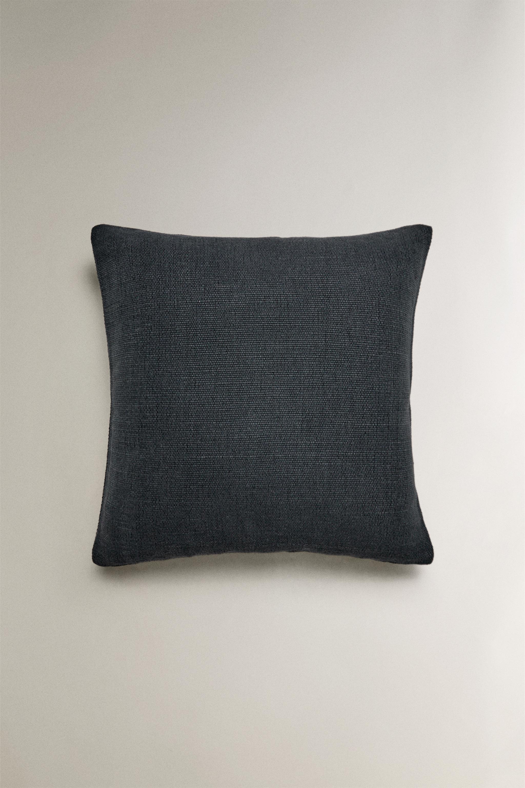 JUTE AND COTTON THROW PILLOW COVER