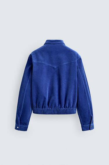 SURCHEMISE EN VELOURS CÔTELÉ À FERMETURE ÉCLAIR - Bleu moyen de Zara - Image 7