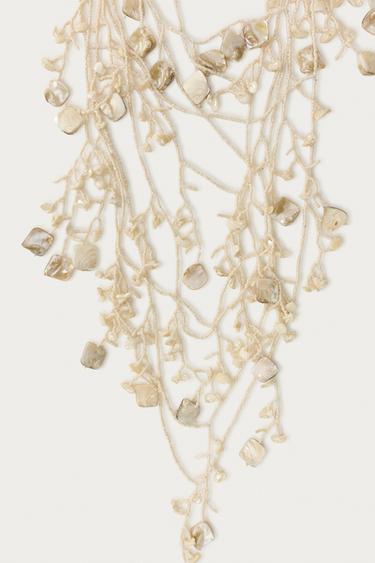 PACK OF BEADED SHELL NECKLACES MARISA BERENSON X ZARA - Ecru by Zara - Image 2