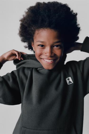 EMBROIDERED HOODIE - Anthracite grey by Zara