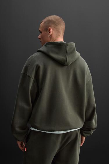 ZIP-UP HOODIE - GREEN by Zara - Image 2