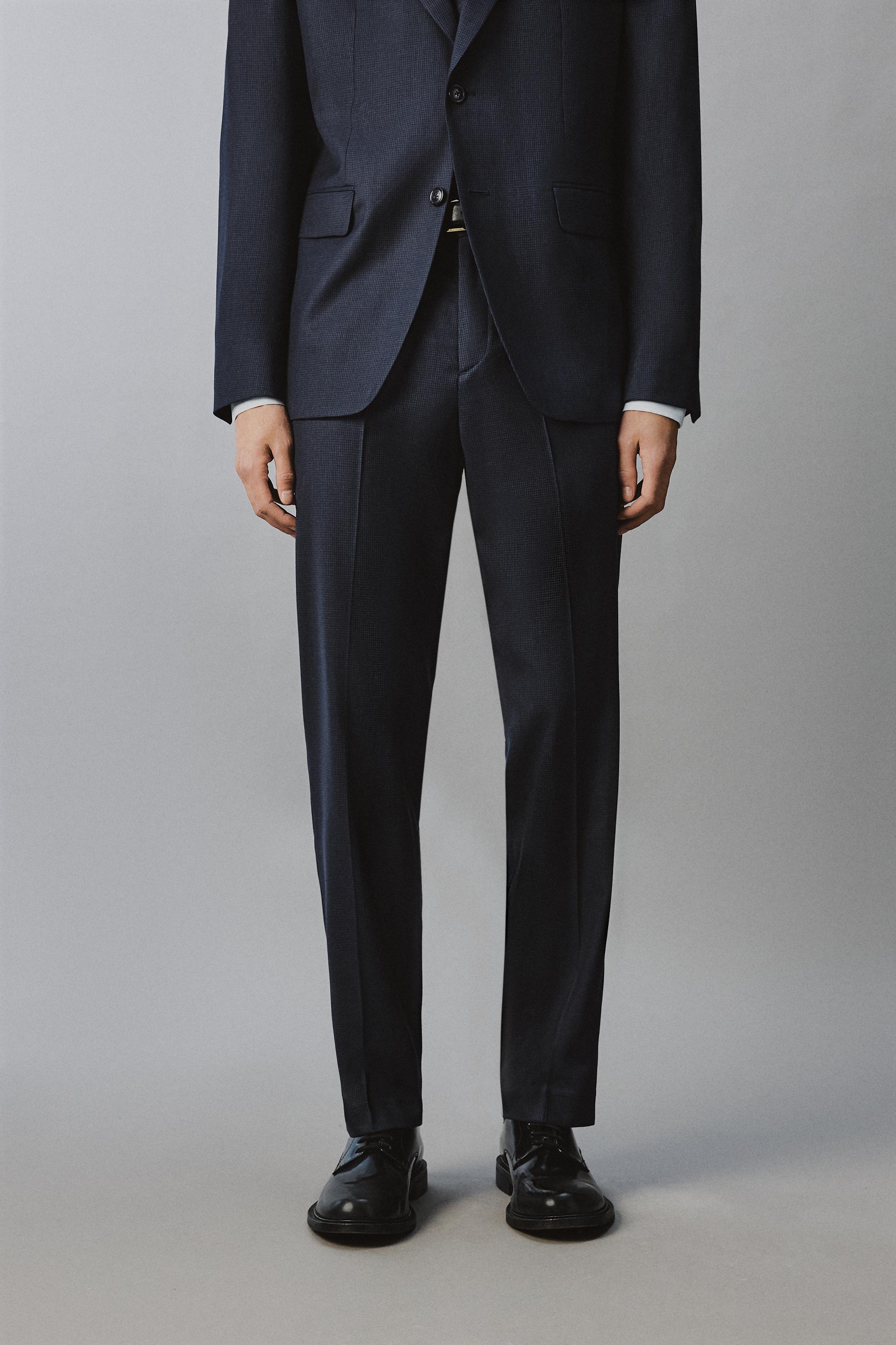PANTALON REGULAR FIT COSTUME PIED-DE-POULE