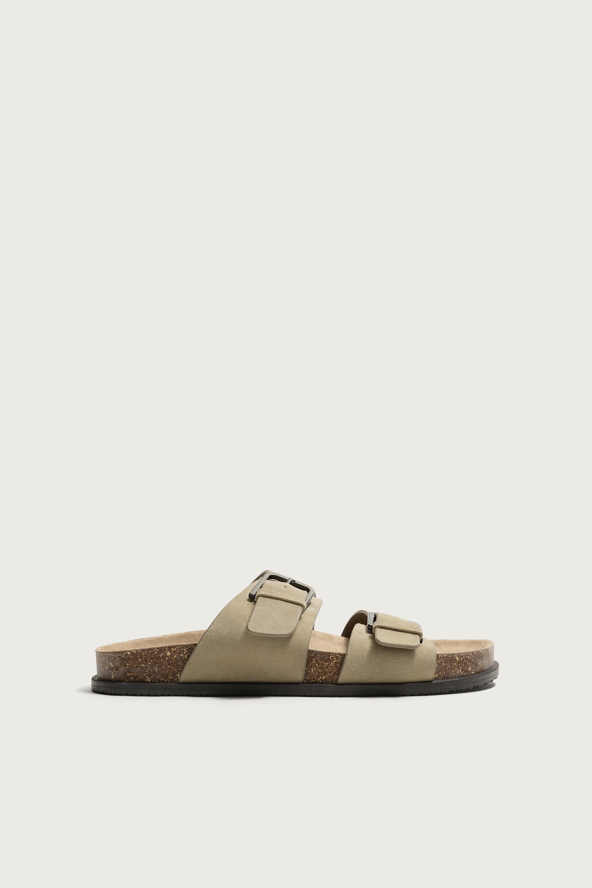 Мужские сандалии Zara STRAPPY LEATHER SANDALS — фото 4