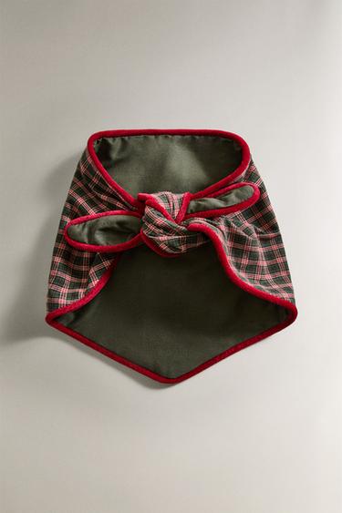 CHECK COTTON CHRISTMAS PET BANDANA - Green by Zara - Image 4