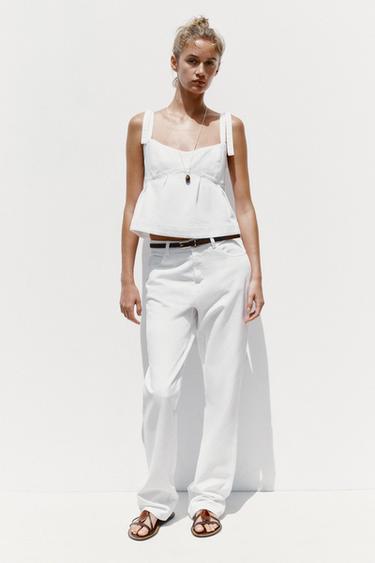 Z1975 DENIM STRAPPY TOP - White by Zara