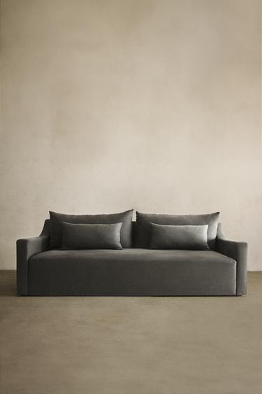 WASHED LINEN SOFA - Dark grey by Zara