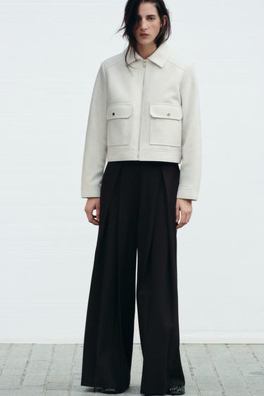 SOFT ZIP-UP JACKET - Ecru by Zara - Image 0