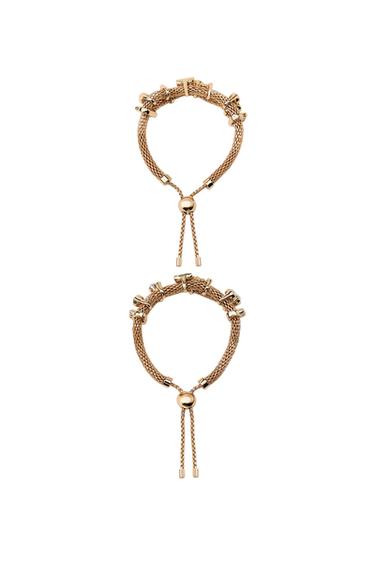 LOT DE 2 BRACELETS DOUBLE MAILLE BIJOUX - Doré de Zara