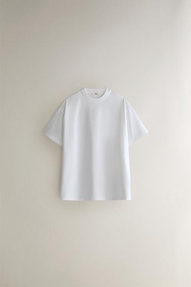 SHORT SLEEVE COTTON T-SHIRT - White by Zara - Image 0