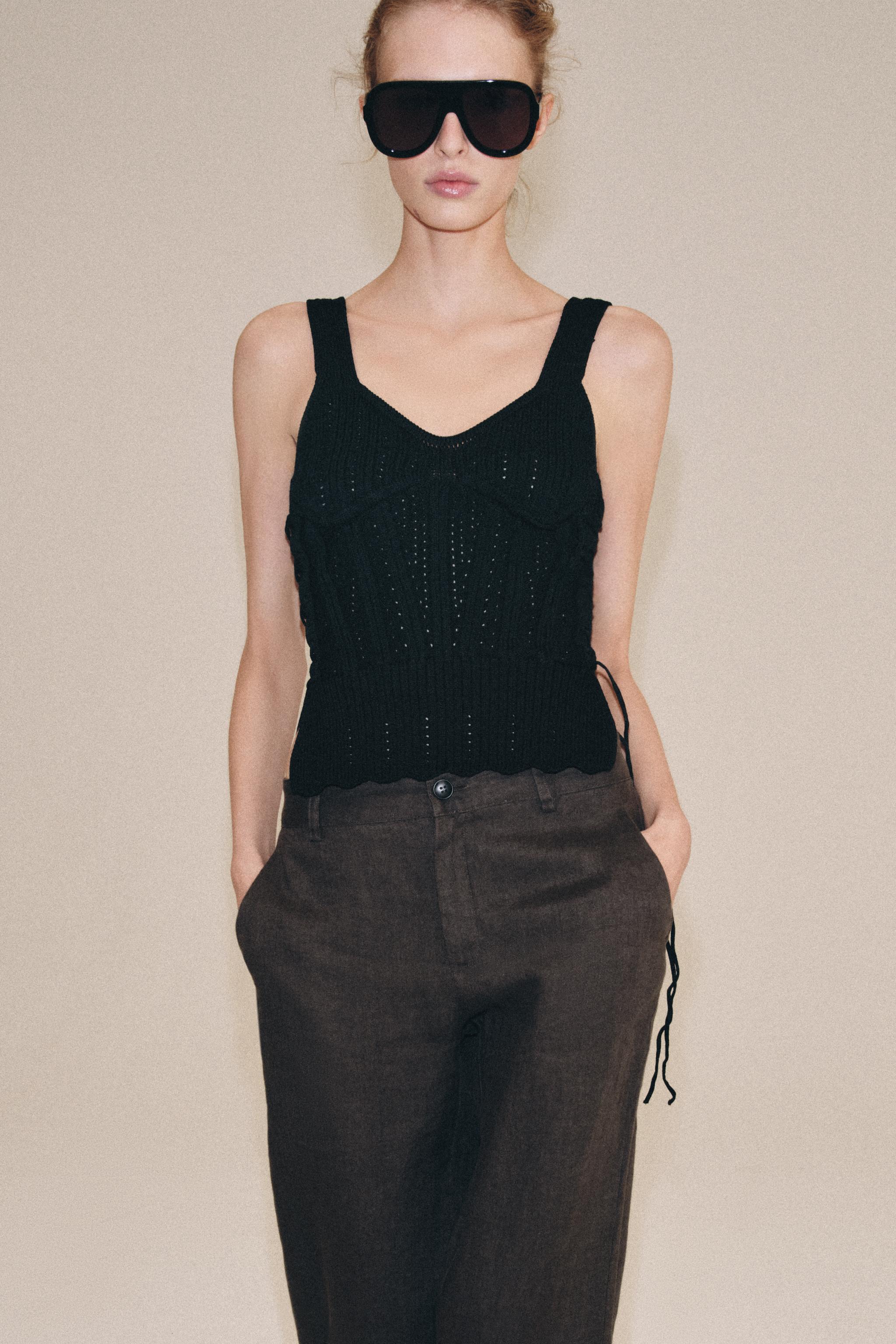 LACED KNIT CORSET TOP