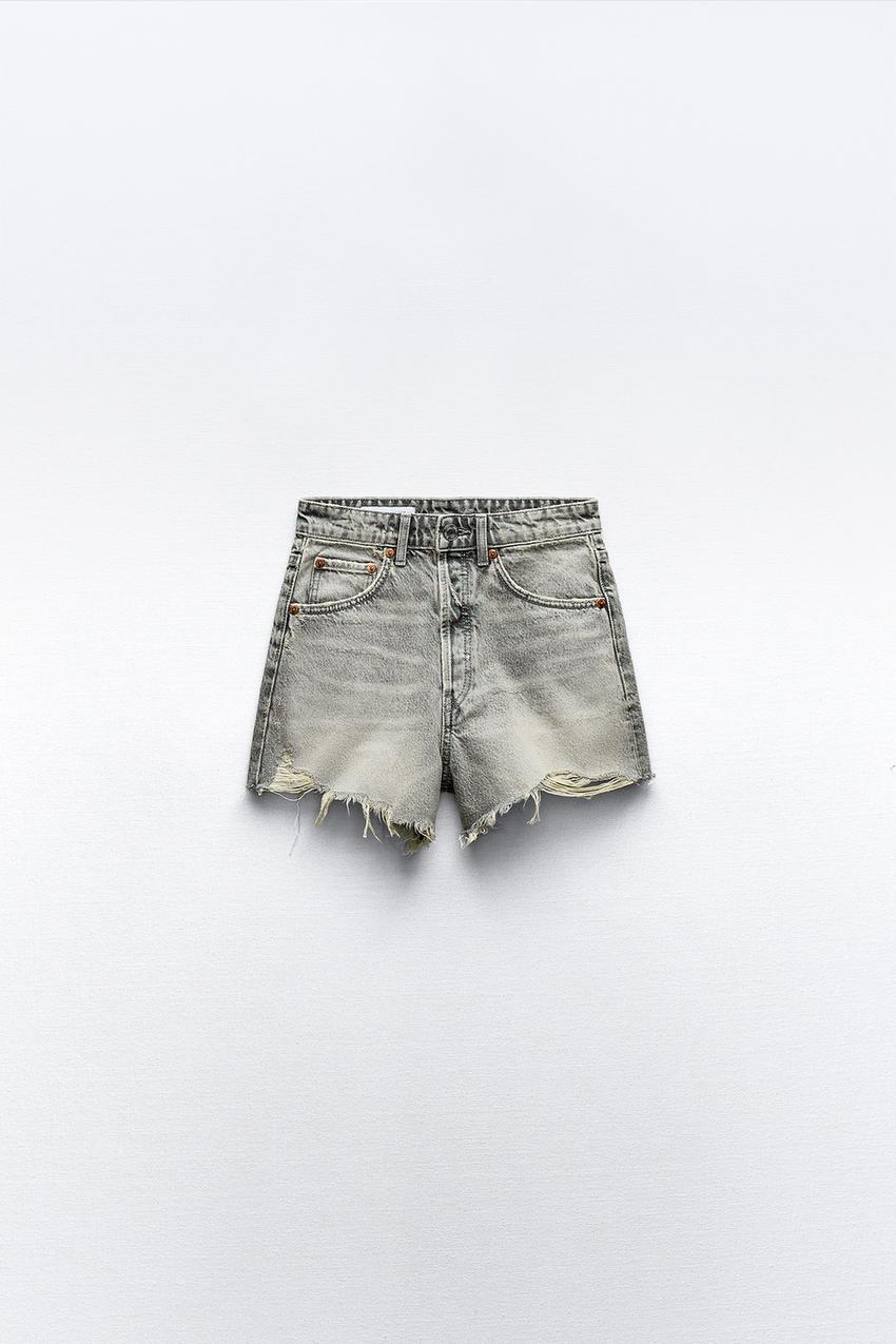 ZW COLLECTION HIGH WAIST LOOSE DENIM CAPRIS - Faded blue