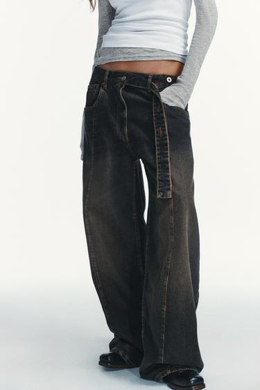 JEANS TRF OVERSIZE TIRO BAJO - Azul noche de Zara