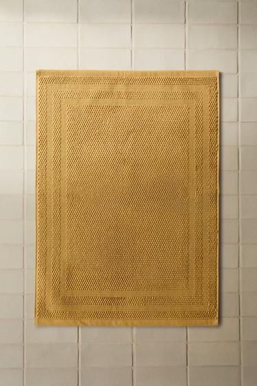 NON-SLIP COTTON BATH MAT - Mustard by Zara