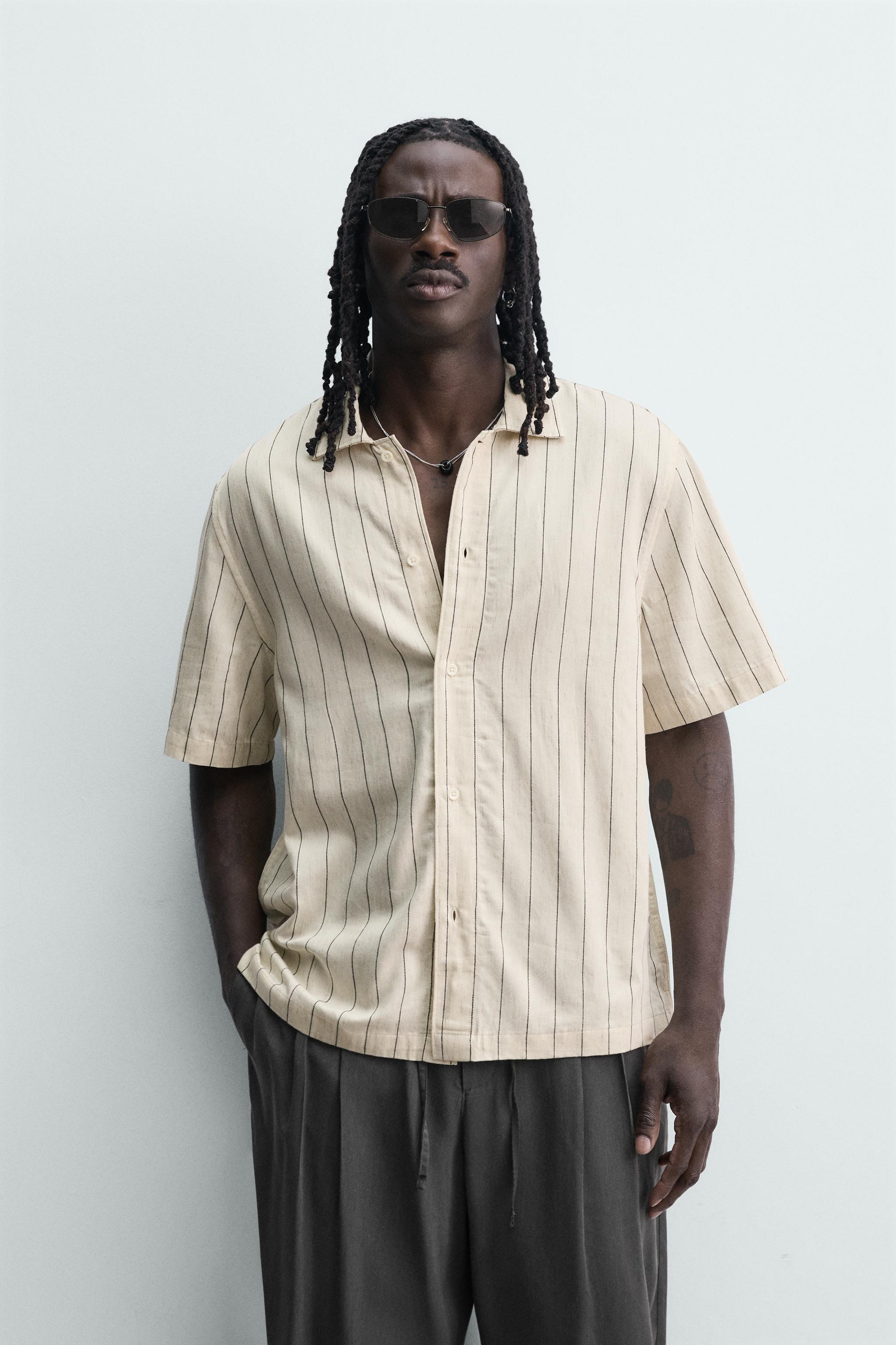 FLOWY STRIPED SHIRT — Ecru (alternate view)