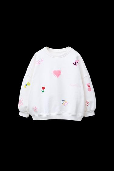 RAISED PATCH SWEATSHIRT - White by Zara - Image 0