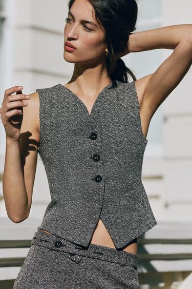CHALECO ESTRUTURA - Branco / Negro de Zara