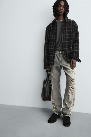 CHECK OVERSHIRT - Black by Zara - Image 4