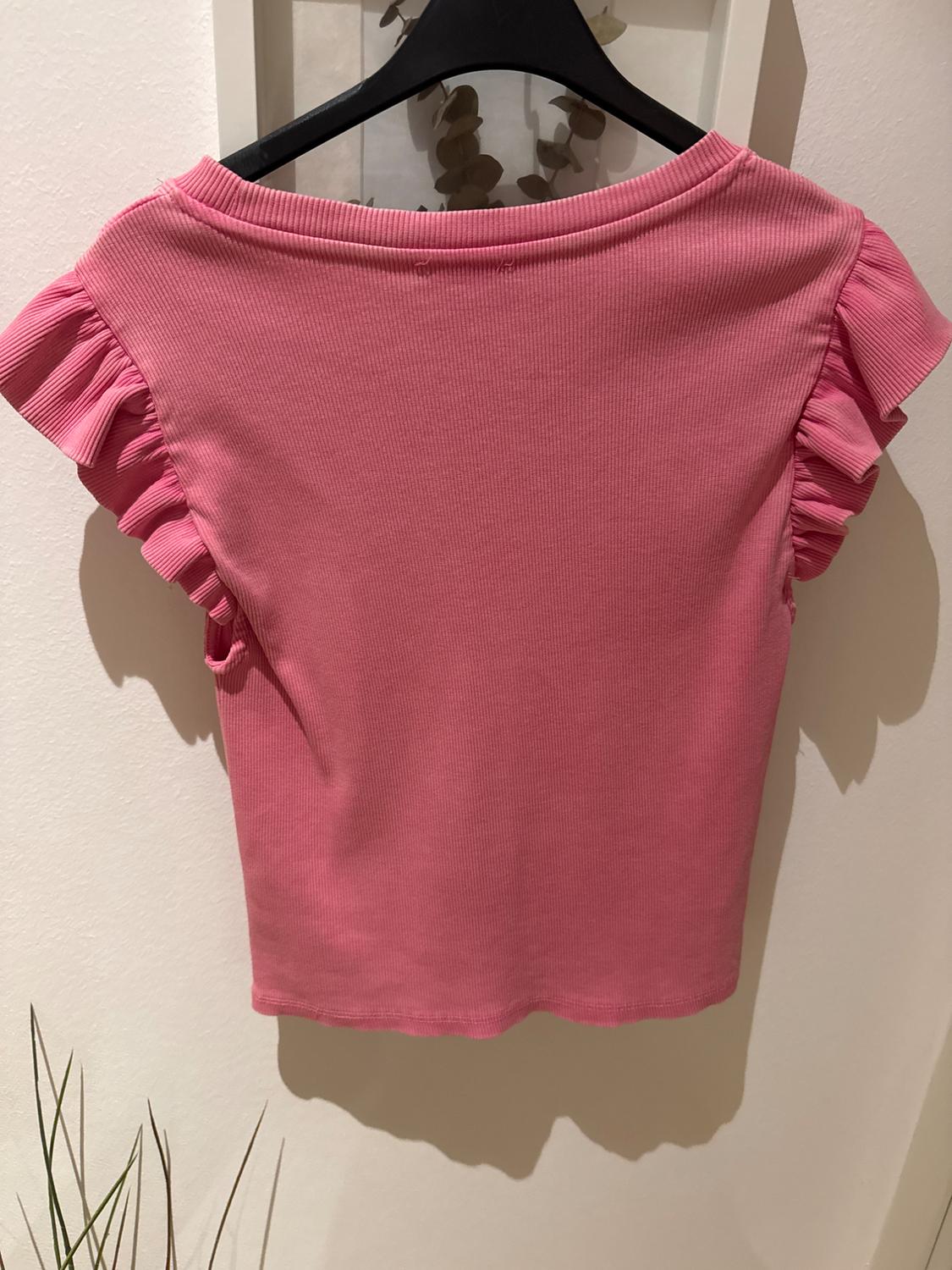 FADED-EFFECT T-SHIRT WITH RUFFLES - Image 2