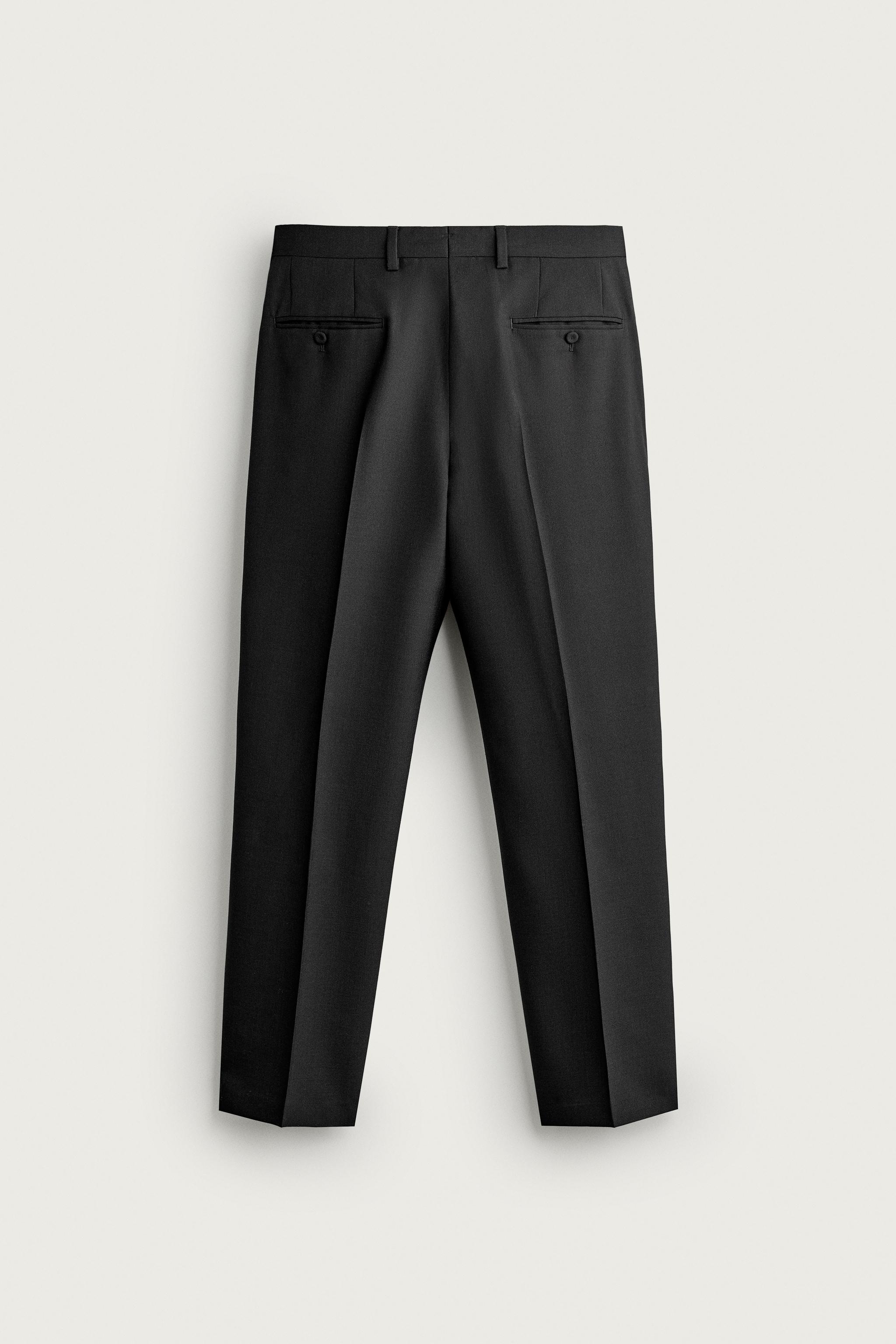 Мужские брюки Zara REGULAR FIT PLEATED TUXEDO PANTS — фото 6