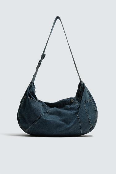 DENIM SHOULDER BAG - Blue by Zara