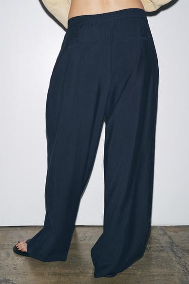 PANTALON FLUIDE PLIS ZW COLLECTION - Bleu marine de Zara - Image 2