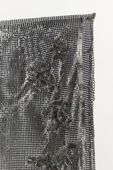 MINI JUPE EN MAILLE À FLEURS ET FANTAISIE - Argent de Zara - Image 6