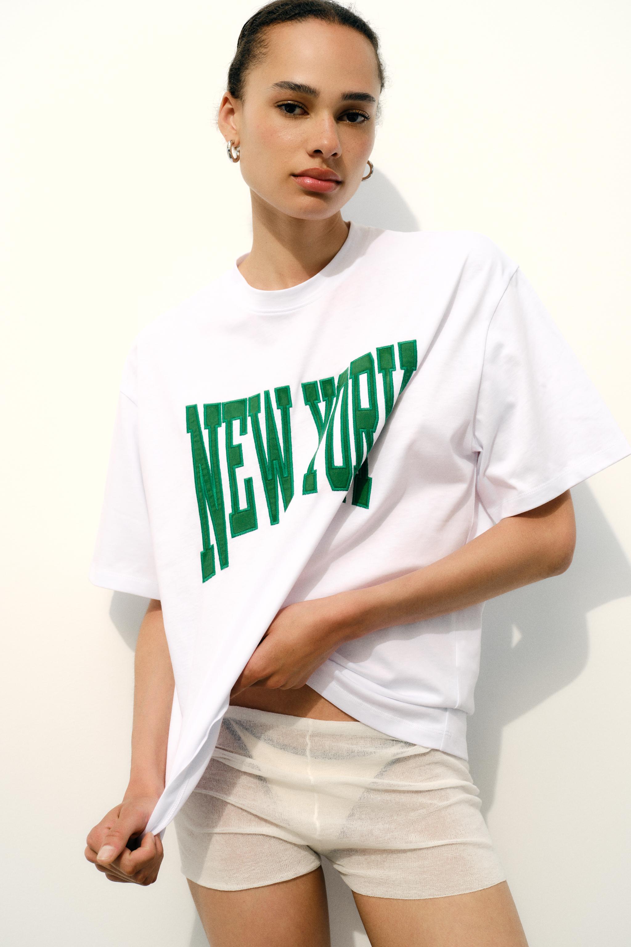 NEW YORK” T-SHIRT - White / Green | ZARA United States