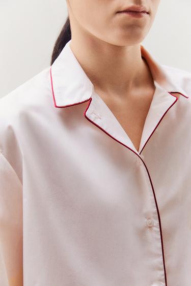 CHEMISE POPELINE - Rose clair de Zara - Image 4