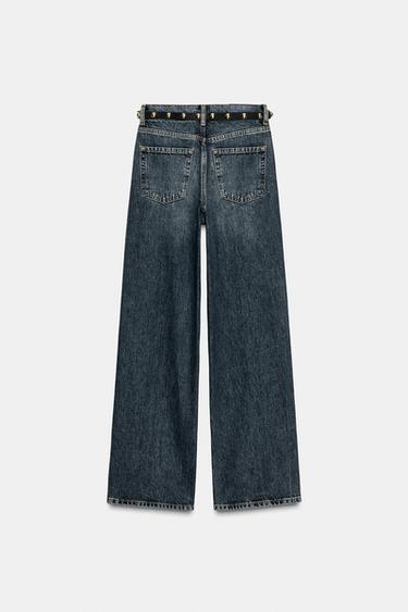Z1975 STRAIGHT TAPERED HIGH-WAIST JEANS WITH BELT - Indigo by Zara - Image 8