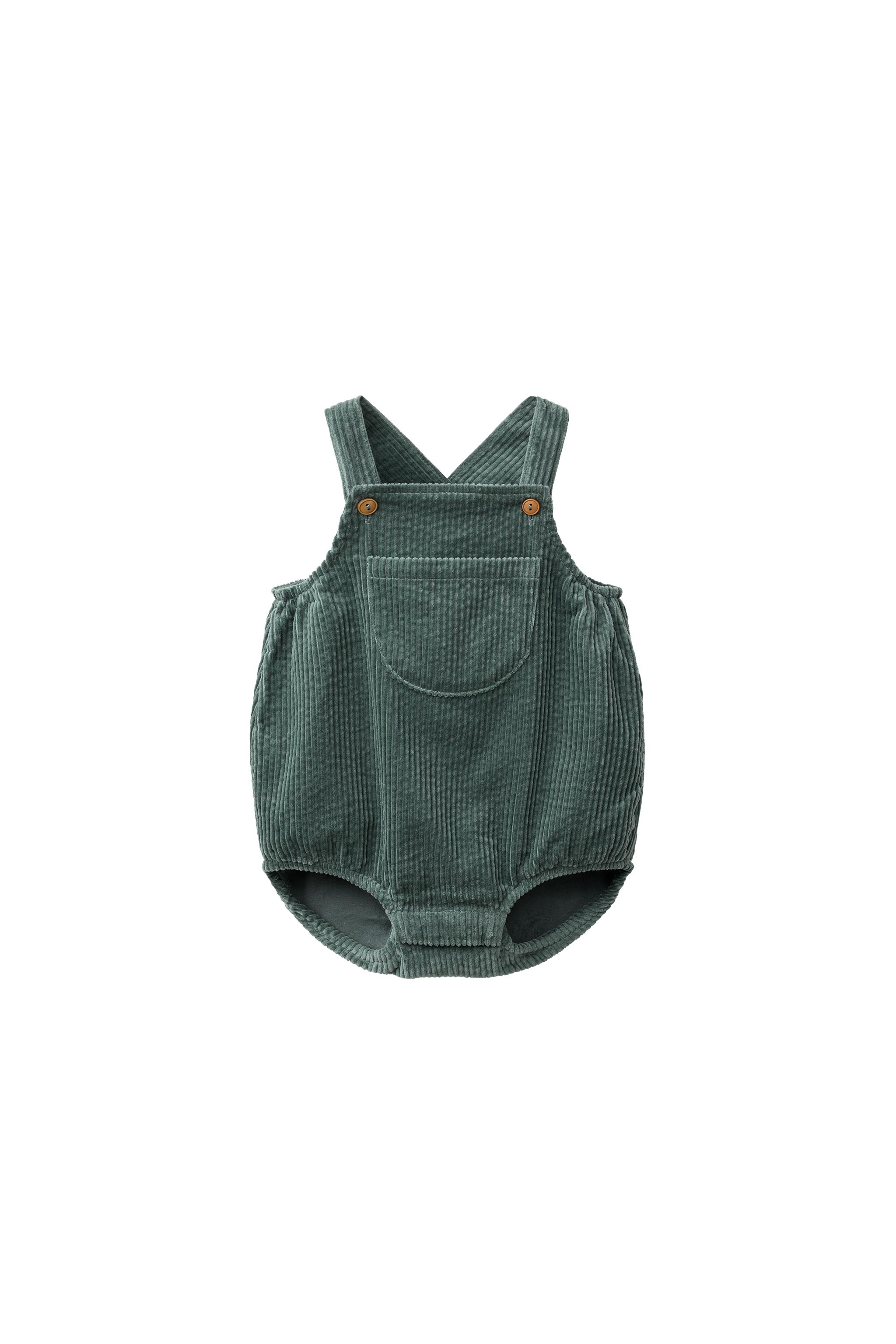 コーデュロイ ポケットオーバーオール - グリーン/ブルー | ZARA Japan