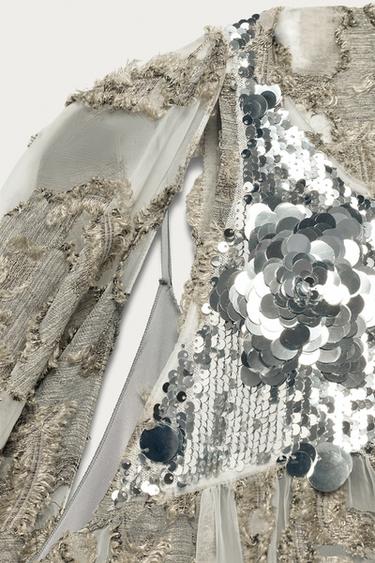 ROBE TUNIQUE JACQUARD PAILLETTES MARISA BERENSON X ZARA - Argent de Zara - Image 3