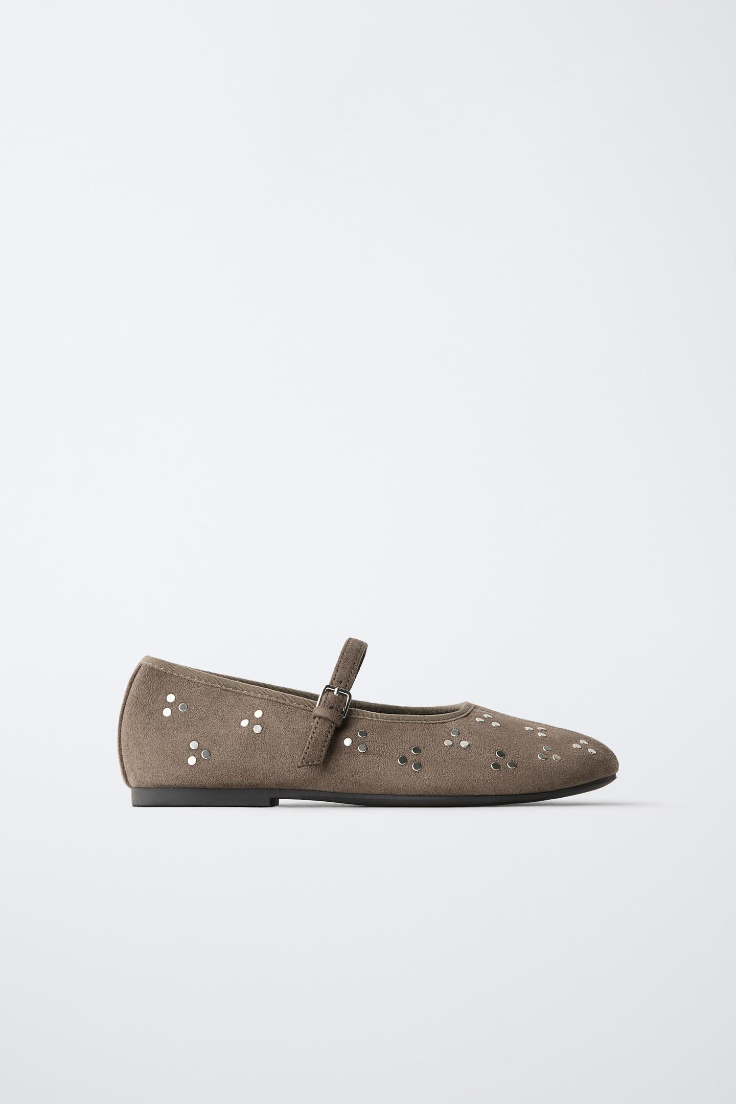 Детские балетки Zara Studded Ballet, цвет: Серый