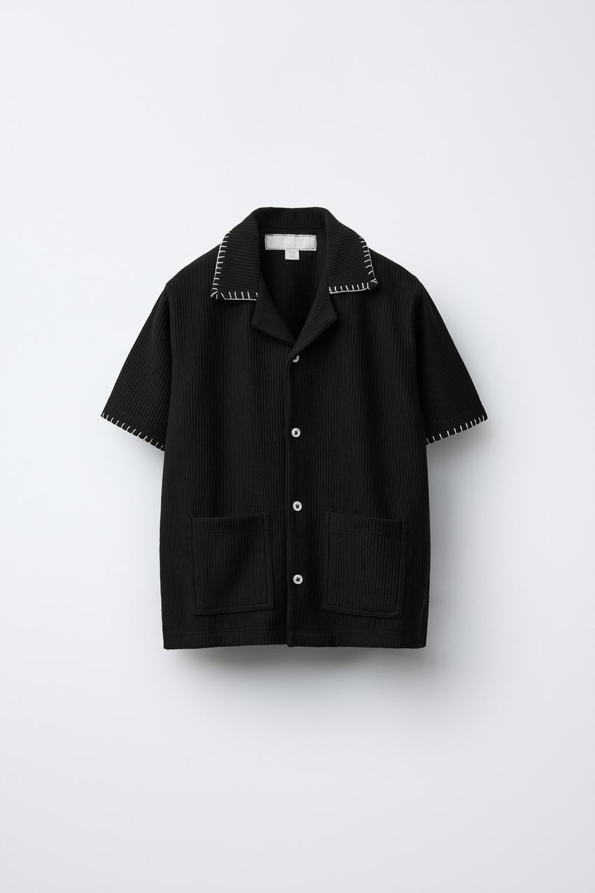 TOPSTITCHED OTTOMAN SHIRT