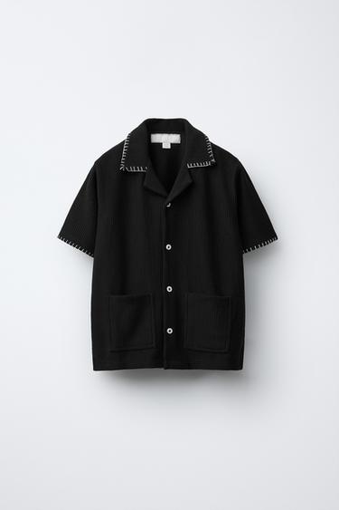 CAMISA OTTOMAN PESPUNTE - Negro de Zara - Imagen 0