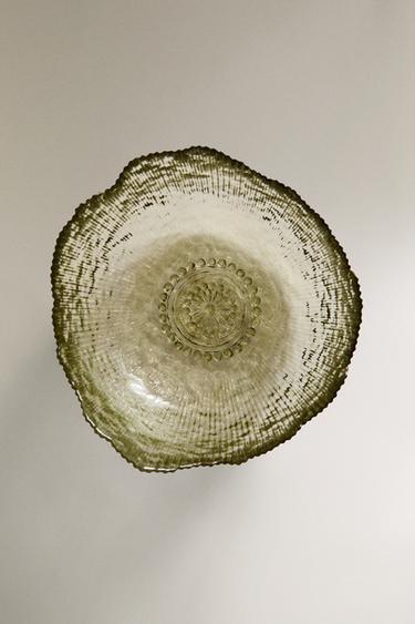 SALADIER VERRE RECYCLABLE RELIEF - Vert de Zara - Image 4